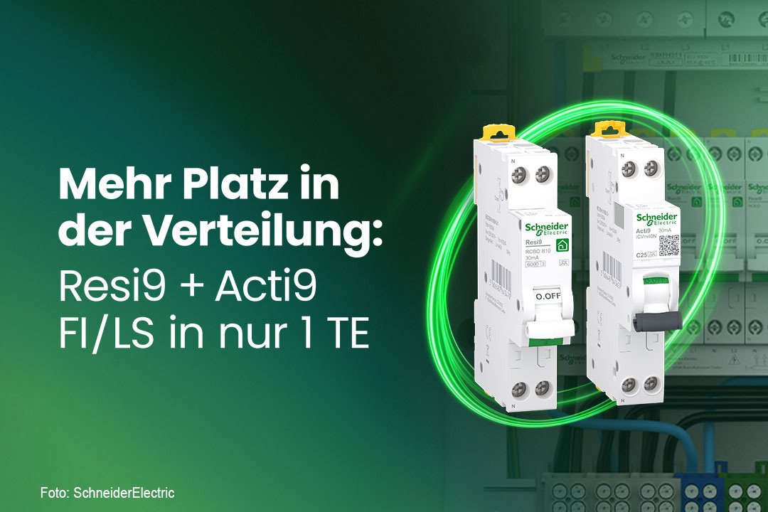 Mehr Platz in der Verteilung: Resi9 + Acti9 FI/LS in nur 1 TE