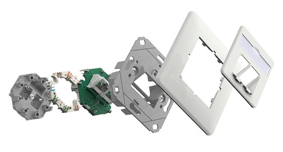 Die RJ45-Datenanschlussdose von Metz Connect