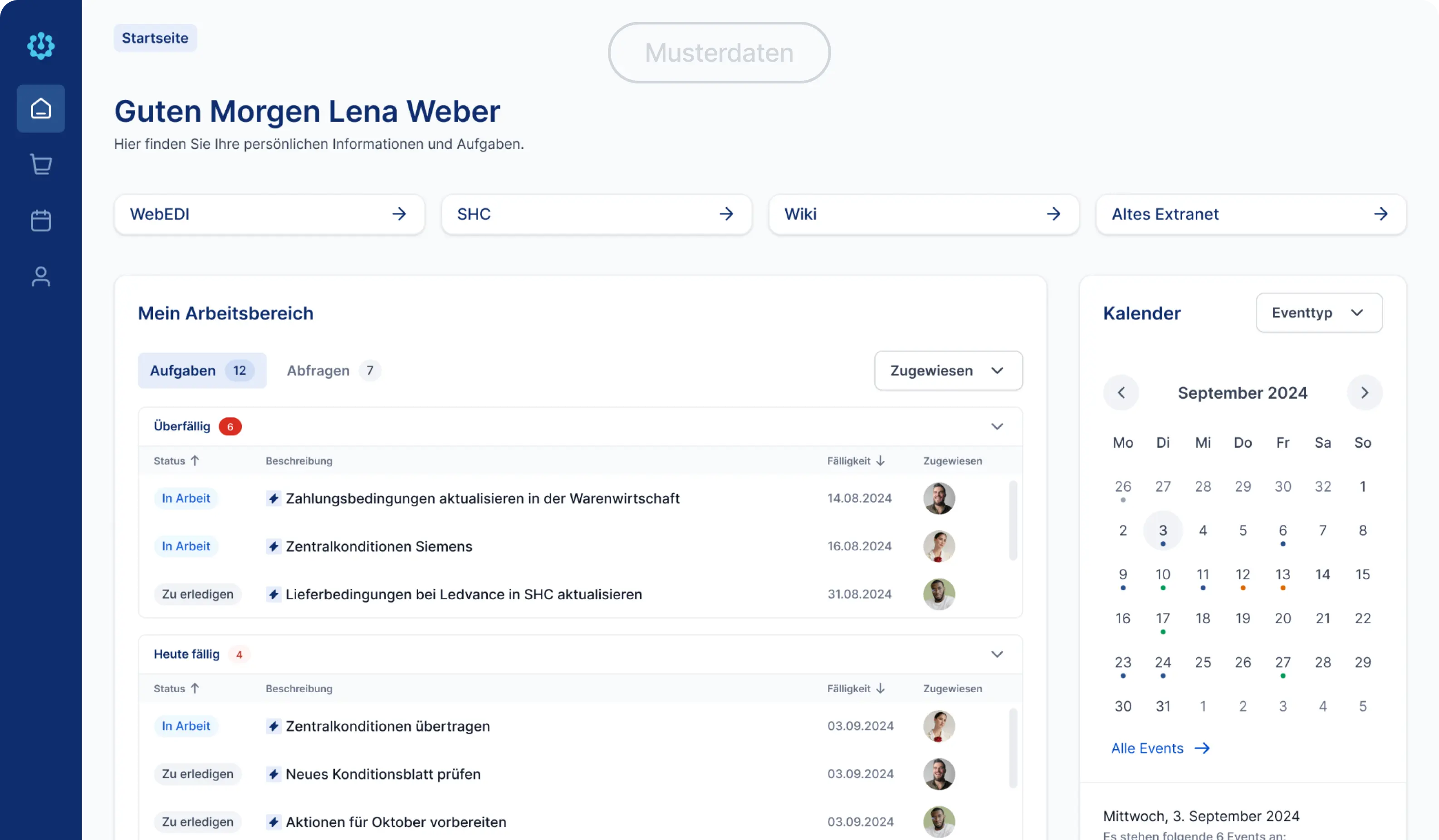 Screenshot FEGIME Extranet