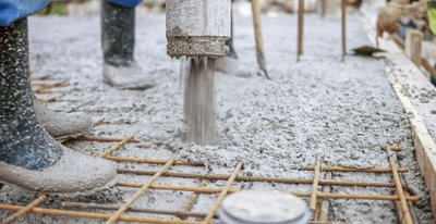 Beton auf einer Baustelle.